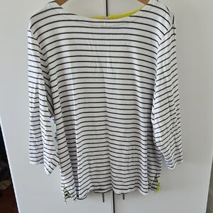 Tommy Hilfiger White and Gray Boxy Blouse
